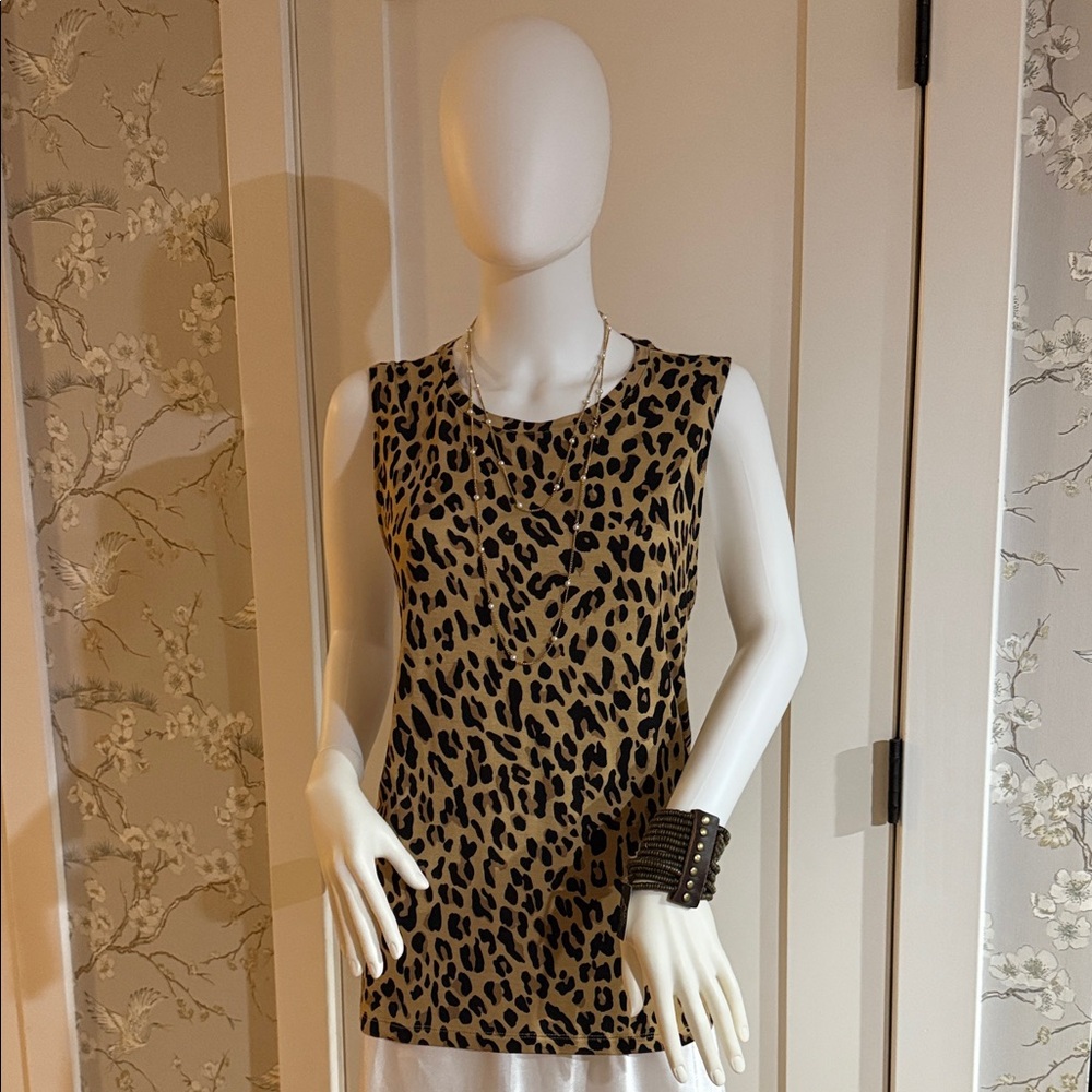 Nine West Leopard Print Sleeveless Blouse